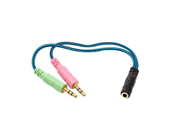 Переходник 3.5mм 4pin (F) to 2x3.5mм 3pin (M), 0.22m PowerPlant (CA913084)