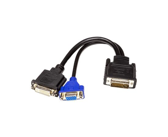 Переходник DVI-I (M) to DVI-D (F) + VGA (F), 0.3m PowerPlant (CA912551)