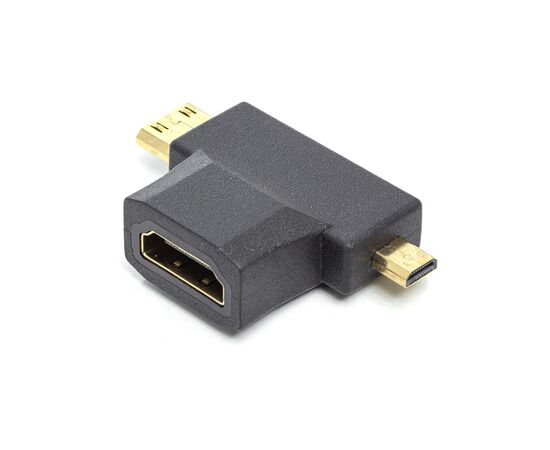 Перехідник HDMI (F) to mini HDMI (M) / micro HDMI (M) PowerPlant (CA912056)
