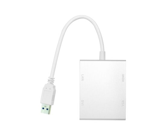 Переходник USB 3.0 to HDMI, DVI, VGA, RJ45 Gigabit Ethernet PowerPlant (CA912087)
