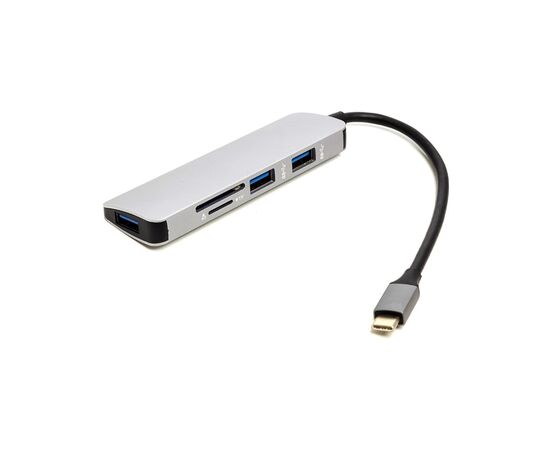 Концентратор USB Type-C to 3*USB 3.0 Ports + TF/SD Card Reader PowerPlant (CA912100)