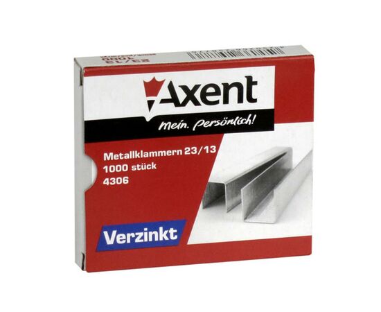Скоби для канцелярського степлера №23/13, up to 90 sheets, 1000 шт Axent (4306-А)