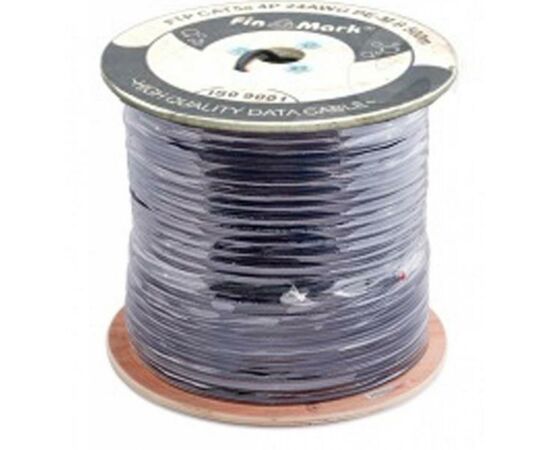 Кабель мережевий FinMark FTP CAT5e 4P 24AWG PE-M B 500m Drum, внешний, проволка 1,2мм (054615)