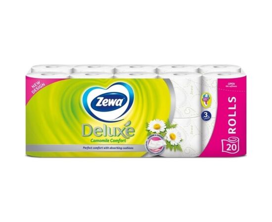 Туалетная бумага Zewa Deluxe Ромашка 3 слоя 20 рулонов (7322540556087), изображение 2 Туалетная бумага Zewa Deluxe Ромашка 3 слоя 20 рулонов (7322540556087), изображение 2