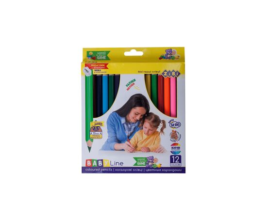 Карандаши цветные ZiBi Baby line mini jumbo с чинкой 12 цветов (ZB.2452)