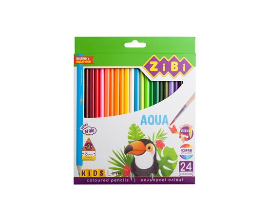 Олівці кольорові ZiBi Kids line AQUA акварельні 24 шт (ZB.2476)