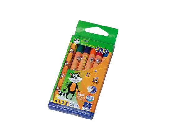 Карандаши цветные ZiBi Kids line восковые, 6 цветов (ZB.2480), изображение 3 Карандаши цветные ZiBi Kids line восковые, 6 цветов (ZB.2480), изображение 3