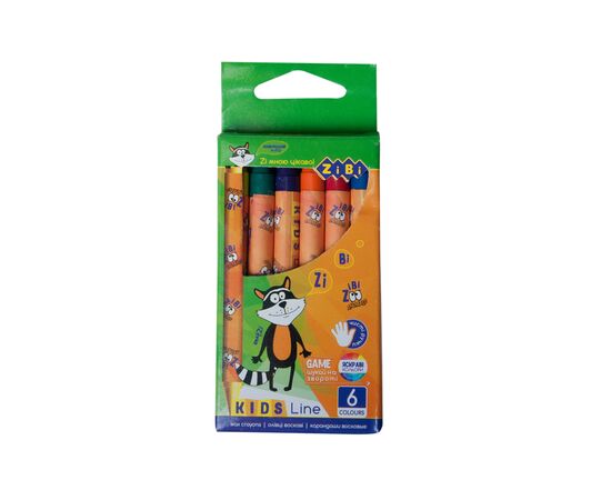 Карандаши цветные ZiBi Kids line восковые, 6 цветов (ZB.2480)