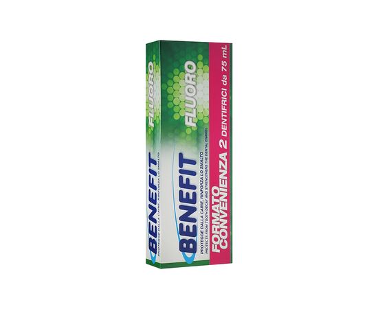 Зубная паста Benefit Fluoro с фтором 2 x 75 мл (8003510010196), изображение 2 Зубная паста Benefit Fluoro с фтором 2 x 75 мл (8003510010196), изображение 2