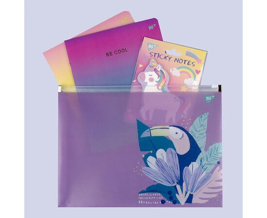 Папка - конверт Yes на молнии B5 JUNGLE (491763), изображение 2