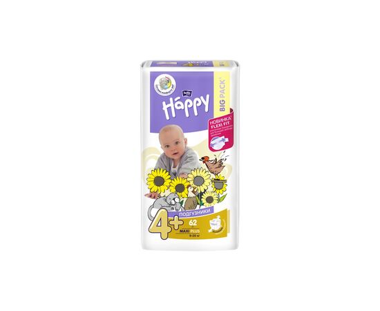 Подгузник Bella Baby Happy Maxi Plus 9-20 кг 62 шт (5900516601140)
