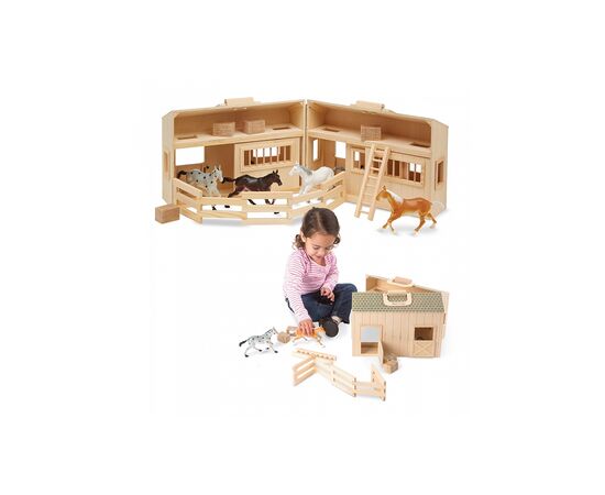 Игровой набор Melissa&Doug Деревянная конюшня с лошадками (MD3704), изображение 3 Игровой набор Melissa&Doug Деревянная конюшня с лошадками (MD3704), изображение 3
