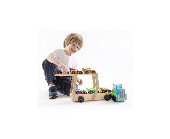 Игровой набор Melissa&Doug деревянный мегатягач автомобилей (MD12759), изображение 2 Игровой набор Melissa&Doug деревянный мегатягач автомобилей (MD12759), изображение 2