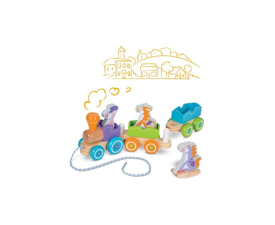 Ігровий набір Melissa&Doug дерев'яний потяг з тваринами (MD14608)