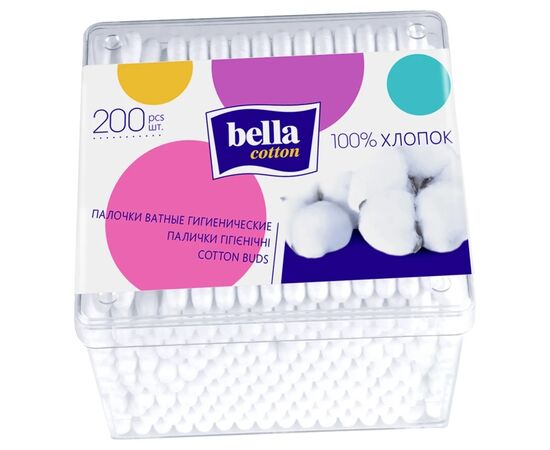 Ватные палочки Bella Cotton 200 шт. (5900516400040), изображение 2 Ватные палочки Bella Cotton 200 шт. (5900516400040), изображение 2