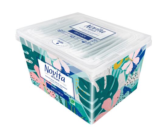 Ватные палочки Novita Delicate Deco-box в квадратной коробке 300 шт. (4823071643909), изображение 3