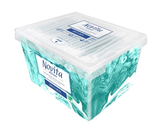 Ватные палочки Novita Delicate Deco-box в квадратной коробке 300 шт. (4823071643909), изображение 4