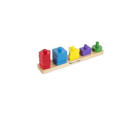 Развивающая игрушка Melissa&Doug деревянные пирамидки на платформе (MD10379), изображение 5 Развивающая игрушка Melissa&Doug деревянные пирамидки на платформе (MD10379), изображение 5