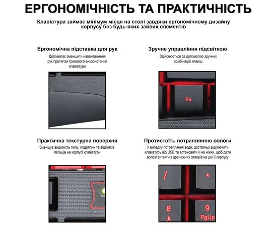 Клавиатура Piko KX5 USB Black (1283126489600), изображение 3 Клавиатура Piko KX5 USB Black (1283126489600), изображение 3
