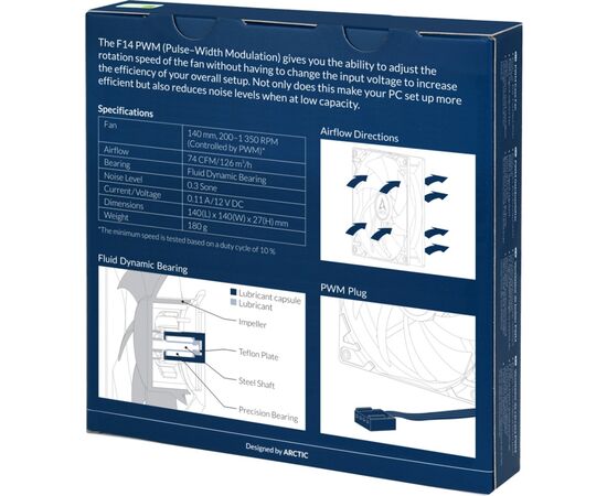 Кулер для корпуса Arctic F14 PWM (ACFAN00218A), изображение 5
