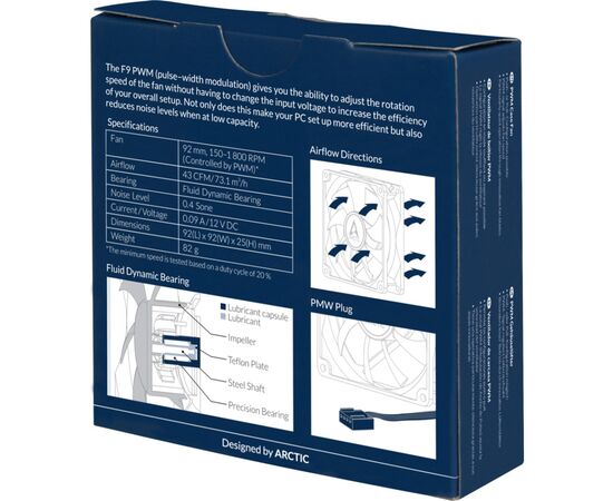 Кулер для корпуса Arctic F9 PWM (ACFAN00213A), изображение 5