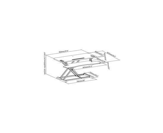 Столик для ноутбука Digitus Ergonomic Workspace Riser, 11-46cm, black (DA-90380-1), изображение 12 Столик для ноутбука Digitus Ergonomic Workspace Riser, 11-46cm, black (DA-90380-1), изображение 12