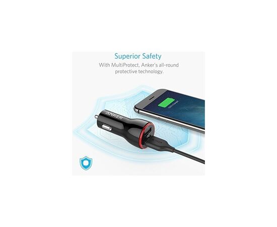 Зарядное устройство Anker PowerDrive 2 24W 2xUSB V3 (Black) (A2310G11), изображение 5 Зарядное устройство Anker PowerDrive 2 24W 2xUSB V3 (Black) (A2310G11), изображение 5