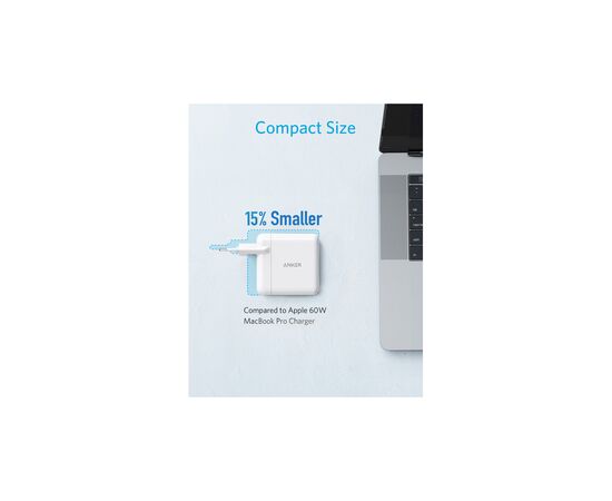 Зарядное устройство Anker PowerPort+ Atom III 45W USB-C+15W USB-A (White) (A2322G21), изображение 3 Зарядное устройство Anker PowerPort+ Atom III 45W USB-C+15W USB-A (White) (A2322G21), изображение 3