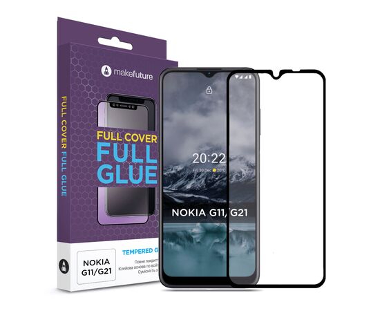 Стекло защитное MakeFuture Nokia G11/G21 Full Cover Full Glue (MGF-NG11/G21)