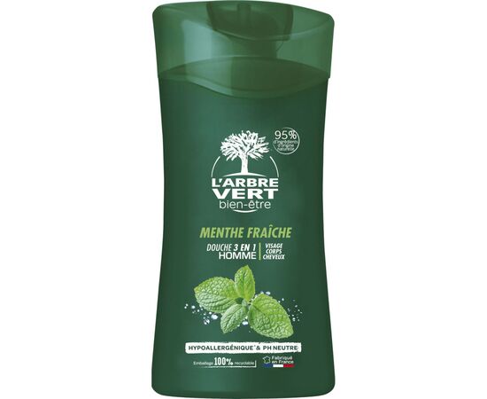 Гель для душа L'Arbre Vert для мужчин с экстрактом свежей мяты 250 мл (3450601032233)