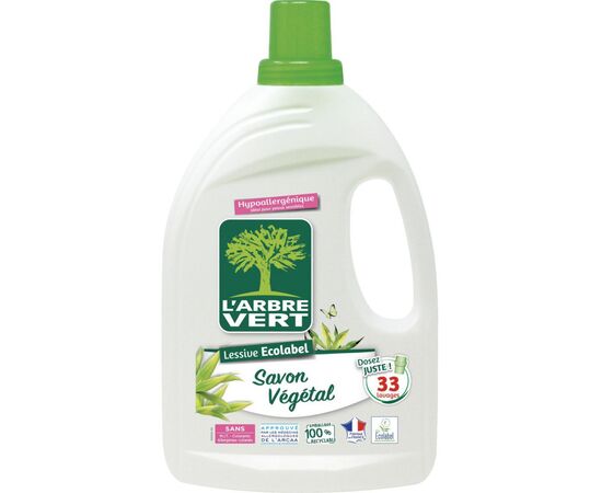 Гель для прання L'Arbre Vert Рослинне мило 1.5 л (3450601031717)