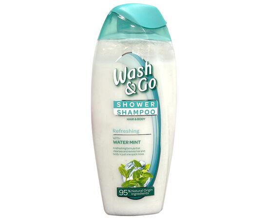 Шампунь Wash&Go 2 в 1 Свіжість і бадьорість з водяною м'ятою 250 мл (8008970053134)