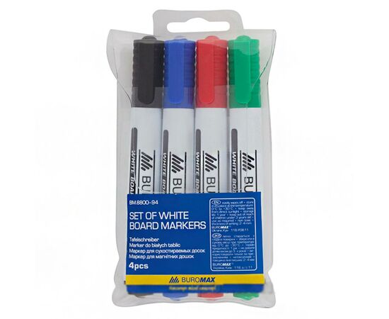 Маркер Buromax JOBMAX Board, SET*4шт (BM.8800-94)