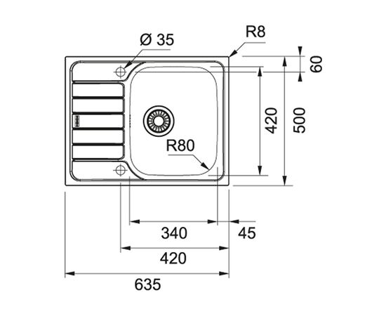 Мойка кухонная Franke Spark SKL 611-63/101.0598.808 (101.0598.808), изображение 4 Мойка кухонная Franke Spark SKL 611-63/101.0598.808 (101.0598.808), изображение 4