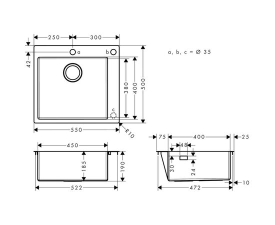Мойка кухонная Hansgrohe S51 S510-F450/43312380 (43312380), изображение 5 Мойка кухонная Hansgrohe S51 S510-F450/43312380 (43312380), изображение 5
