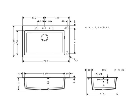 Мойка кухонная Hansgrohe S51 S510-F660/43313170 (43313170), изображение 4 Мойка кухонная Hansgrohe S51 S510-F660/43313170 (43313170), изображение 4