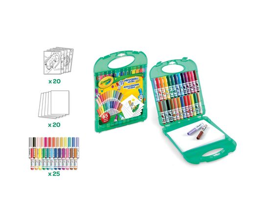 Набор для творчества Crayola Портативный для рисования в кейсе с мини-фломастерами (04-5227), изображение 3 Набор для творчества Crayola Портативный для рисования в кейсе с мини-фломастерами (04-5227), изображение 3