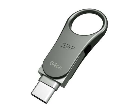 USB флеш накопитель Silicon Power 64GB Mobile C80 Silver USB 3.2 (SP064GBUC3C80V1S), изображение 2 USB флеш накопитель Silicon Power 64GB Mobile C80 Silver USB 3.2 (SP064GBUC3C80V1S), изображение 2