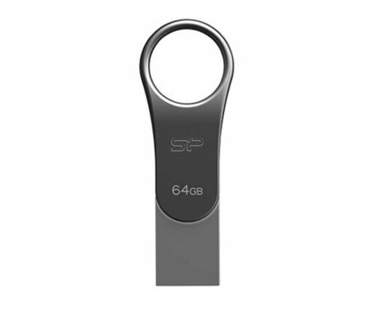 USB флеш накопитель Silicon Power 64GB Mobile C80 Silver USB 3.2 (SP064GBUC3C80V1S)