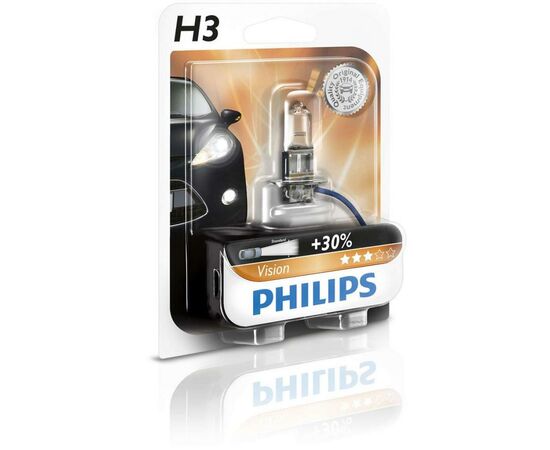 Автолампа Philips H3 Vision, 3200K, 1шт (12336PRB1)