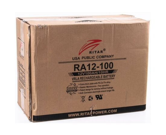 Батарея к ИБП Ritar AGM RA12-100, 12V-100Ah (RA12-100), изображение 3 Батарея к ИБП Ritar AGM RA12-100, 12V-100Ah (RA12-100), изображение 3