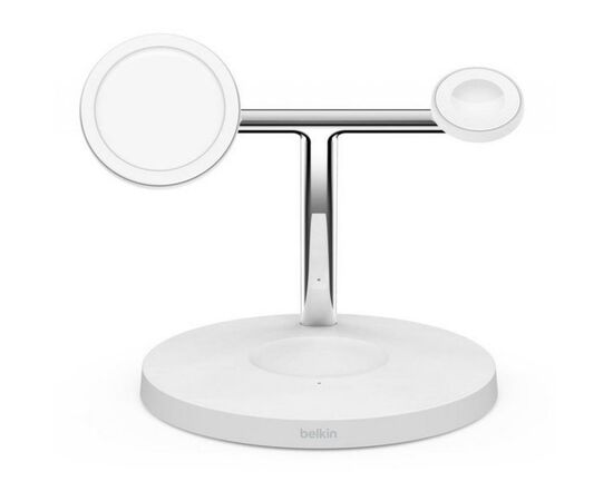 Зарядное устройство Belkin MagSafe 3in1 Wireless Charger, white (WIZ009VFWH), изображение 2 Зарядное устройство Belkin MagSafe 3in1 Wireless Charger, white (WIZ009VFWH), изображение 2