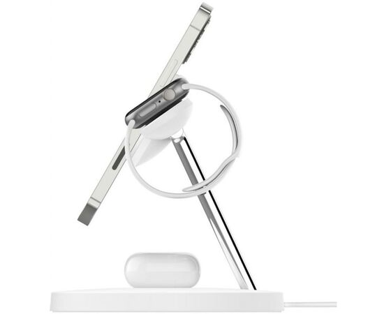 Зарядное устройство Belkin MagSafe 3in1 Wireless Charger, white (WIZ009VFWH), изображение 5 Зарядное устройство Belkin MagSafe 3in1 Wireless Charger, white (WIZ009VFWH), изображение 5