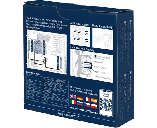 Кулер для корпуса Arctic F9 PWM PST (ACFAN00214A), изображение 5 Кулер для корпуса Arctic F9 PWM PST (ACFAN00214A), изображение 5