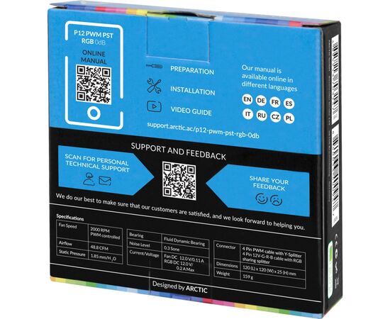 Кулер для корпуса Arctic P12 PWM PST RGB (ACFAN00186A), изображение 5