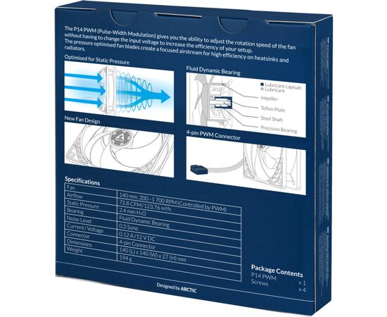Кулер для корпуса Arctic P14 PWM (ACFAN00223A), изображение 5