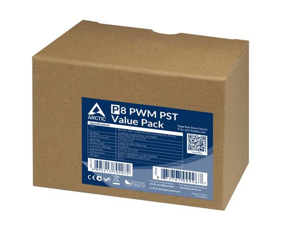Кулер для корпуса Arctic P8 PWM PST (ACFAN00154A), изображение 3 Кулер для корпуса Arctic P8 PWM PST (ACFAN00154A), изображение 3