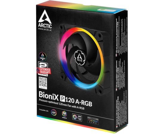 Кулер для корпуса Arctic BioniX P120 A-RGB (ACFAN00146A), изображение 7 Кулер для корпуса Arctic BioniX P120 A-RGB (ACFAN00146A), изображение 7