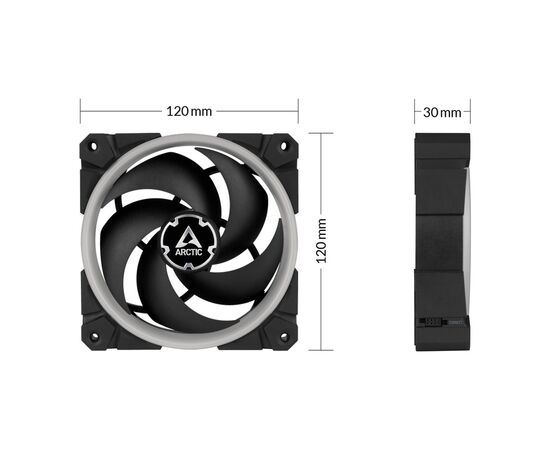 Кулер для корпуса Arctic BioniX P120 A-RGB (ACFAN00146A), изображение 9 Кулер для корпуса Arctic BioniX P120 A-RGB (ACFAN00146A), изображение 9