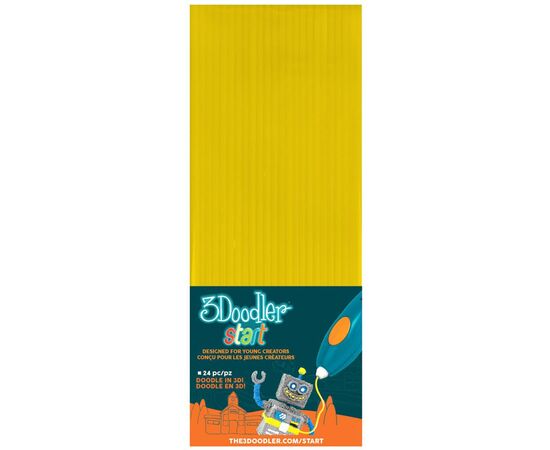 Стержень для 3D-ручки 3Doodler Start желтые 24 шт (3DS-ECO04-YELLOW-24), изображение 2 Стержень для 3D-ручки 3Doodler Start желтые 24 шт (3DS-ECO04-YELLOW-24), изображение 2